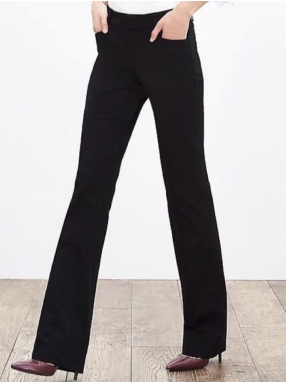 Banana Republic Sloan High Rise Bootcut Black Pants New 10 Tall